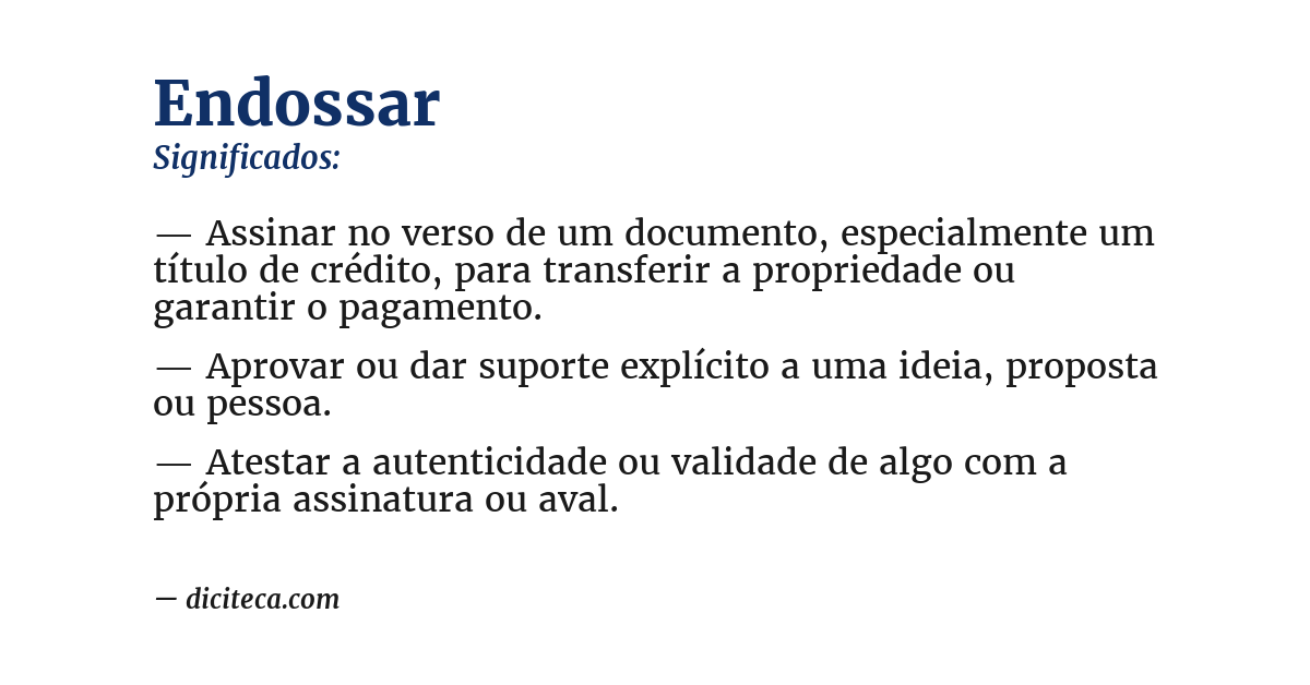 Significado de endossar