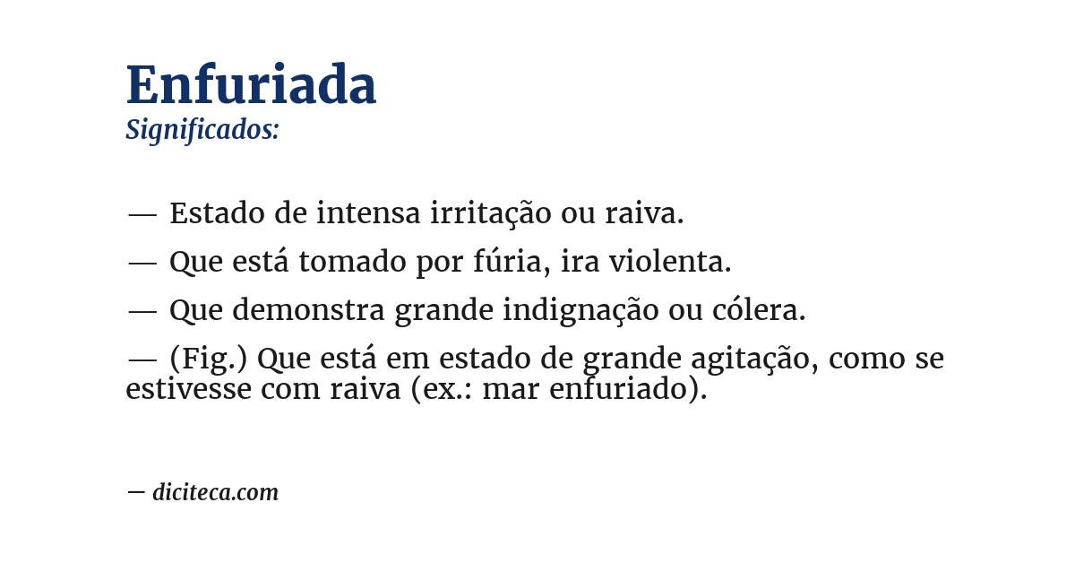 Significado de enfuriada