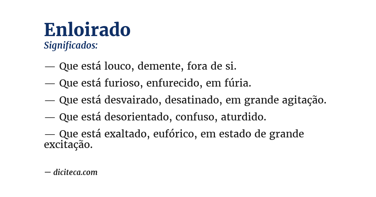 Significado de enloirado