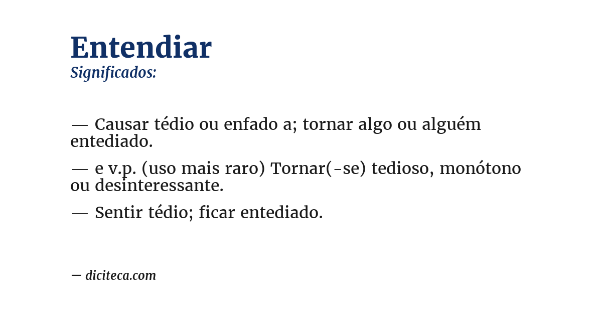Significado de entendiar