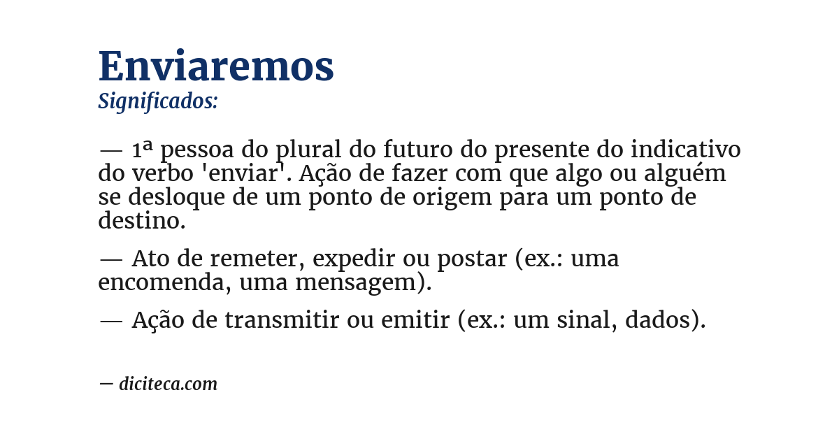 Significado de enviaremos