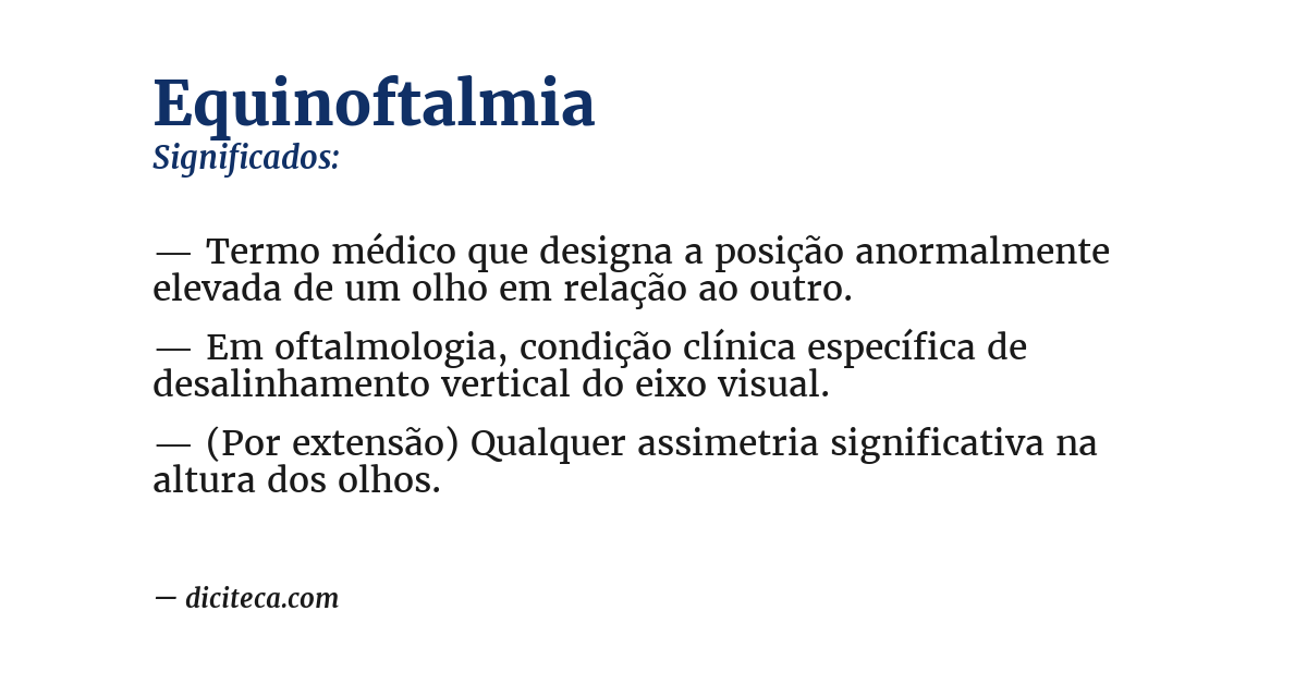 Significado de equinoftalmia