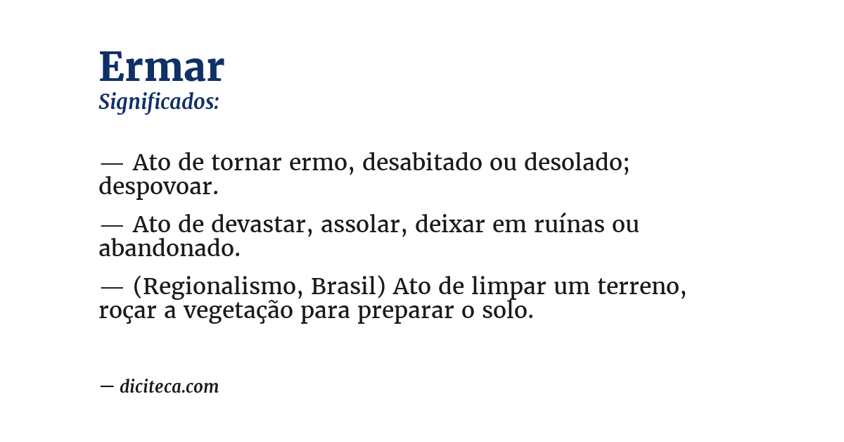 Significado de ermar