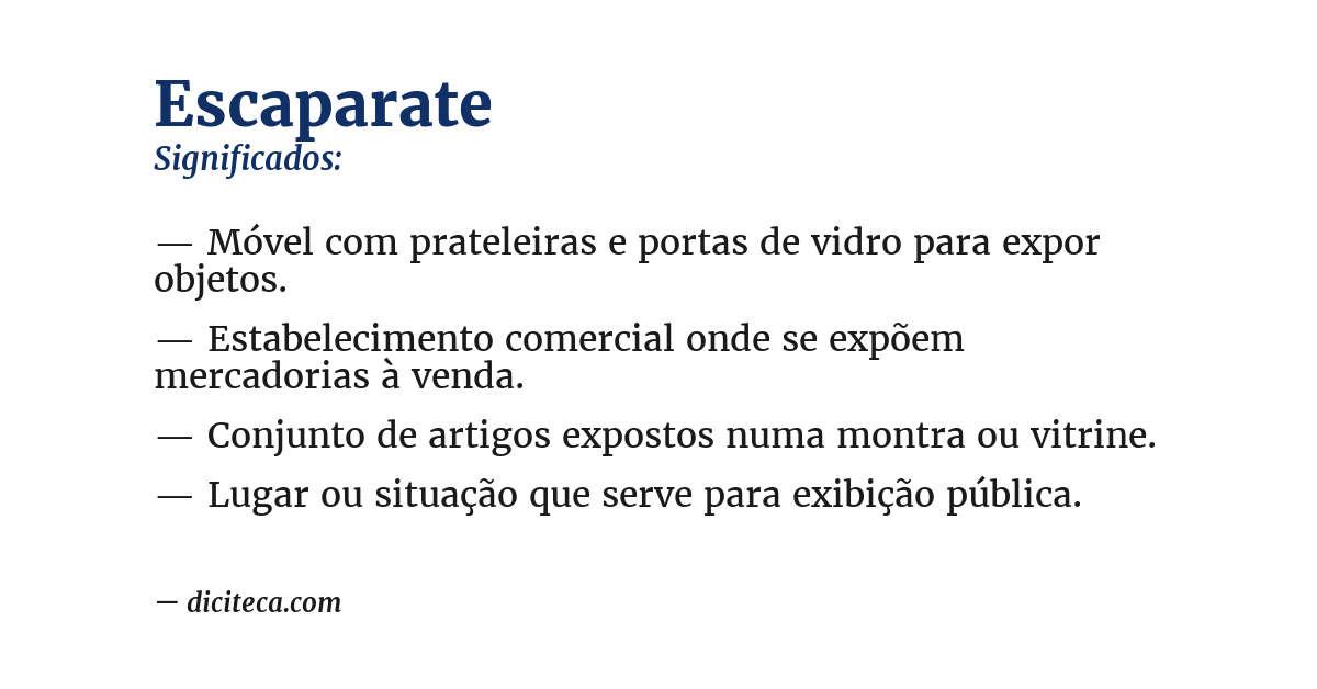 Significado de escaparate