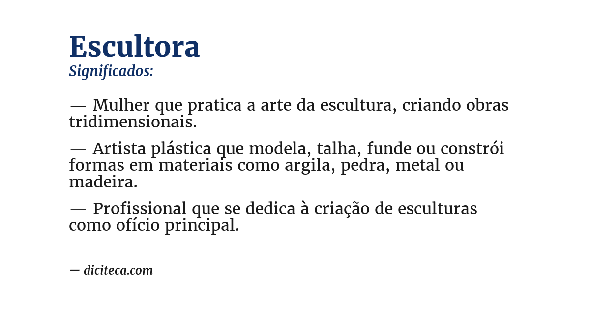 Significado de escultora