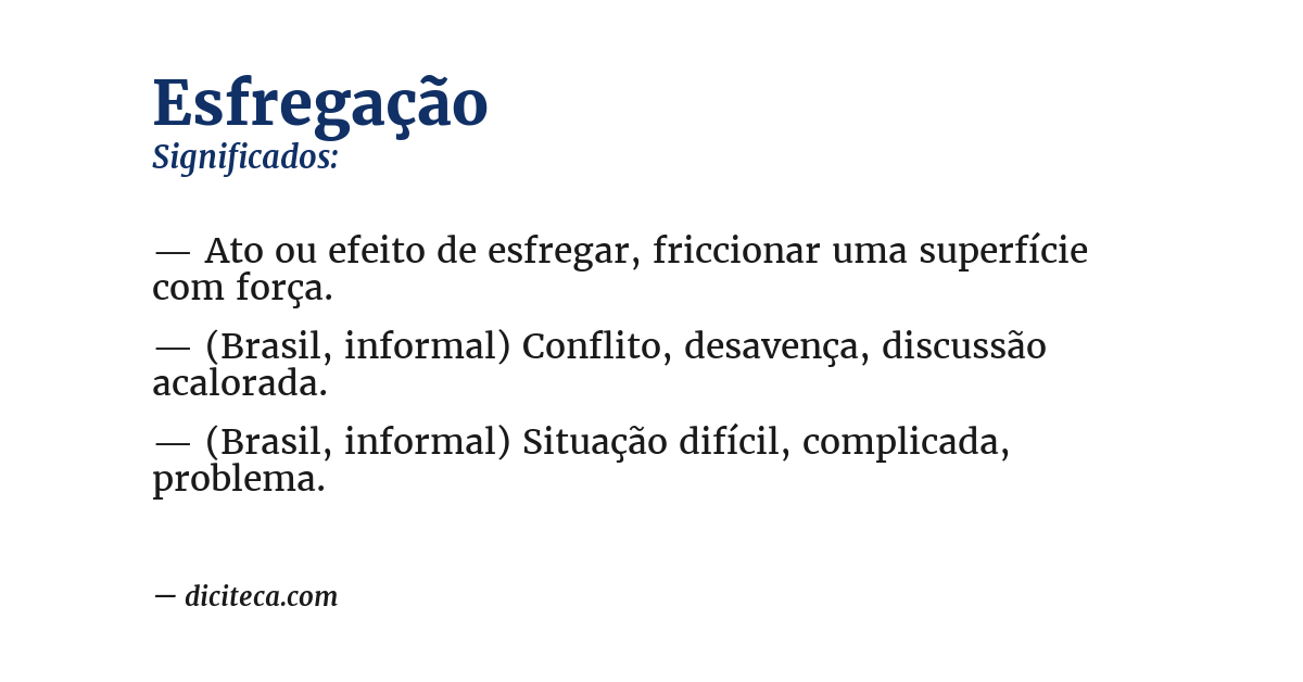 Significado de esfregação