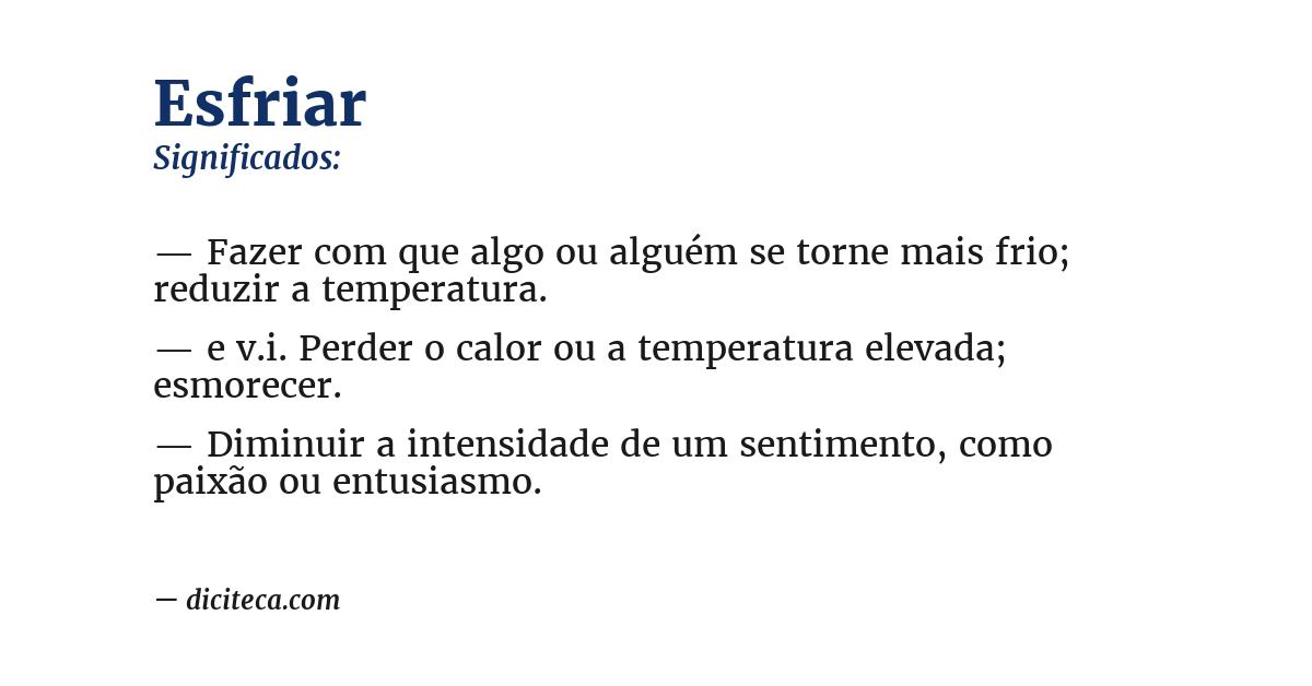 Significado de esfriar
