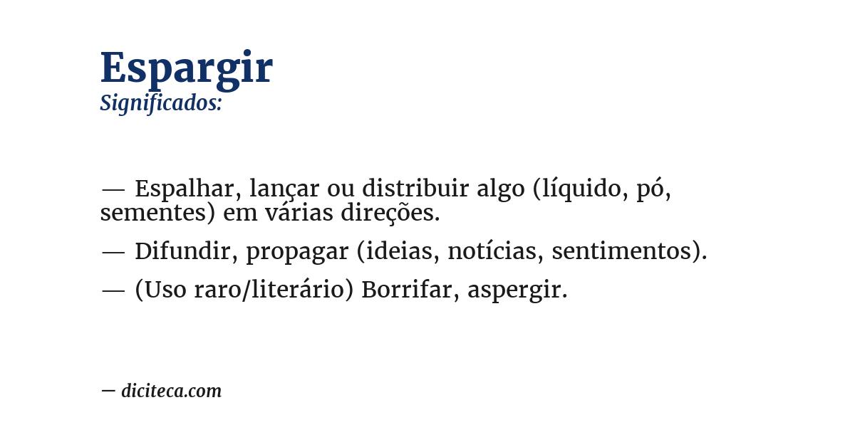 Significado de espargir