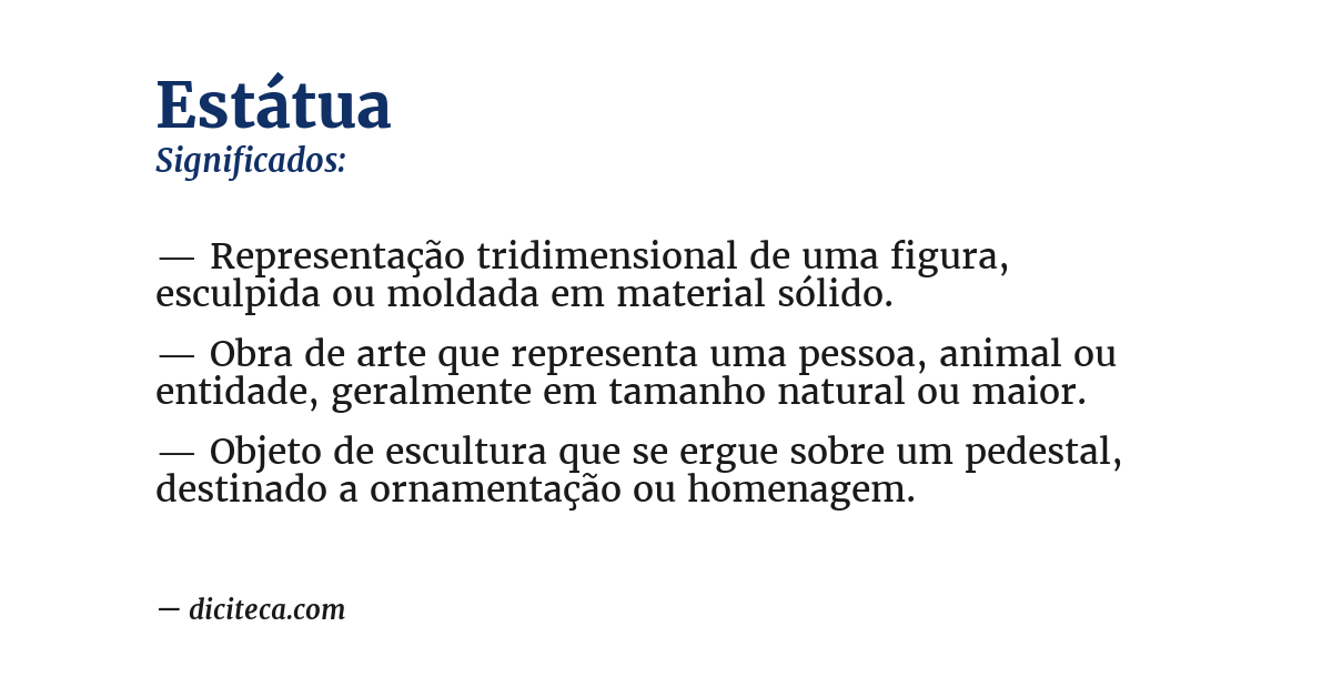 Significado de estátua