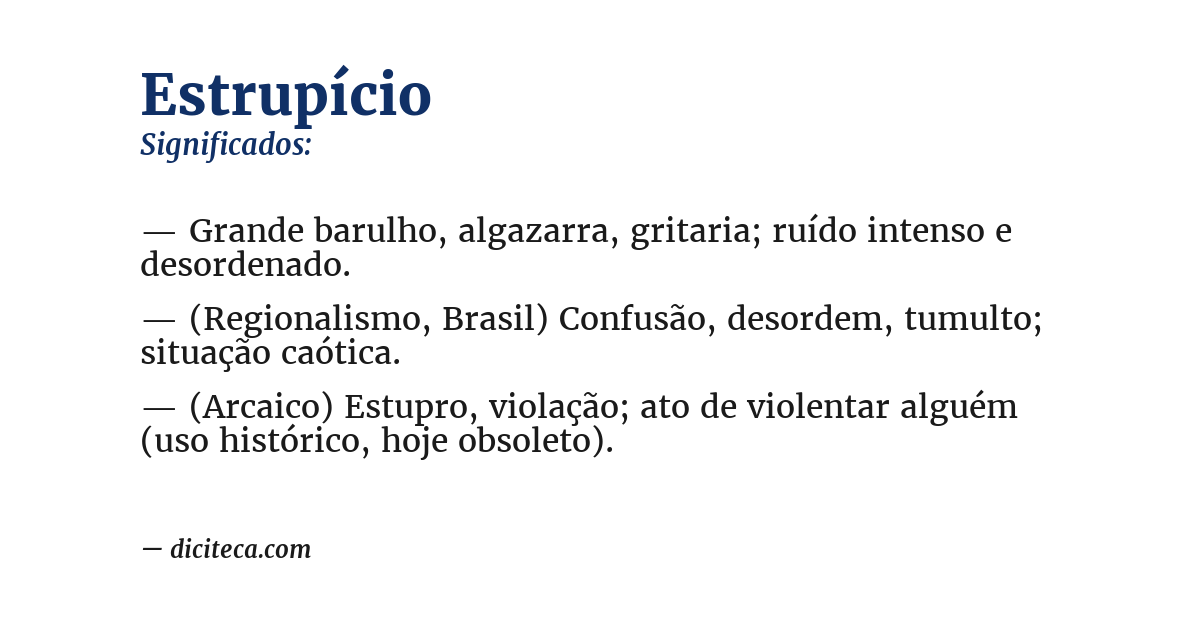 Significado de estrupício