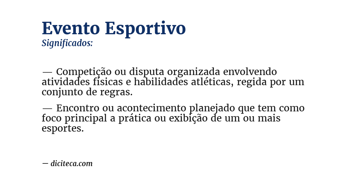Significado de evento esportivo