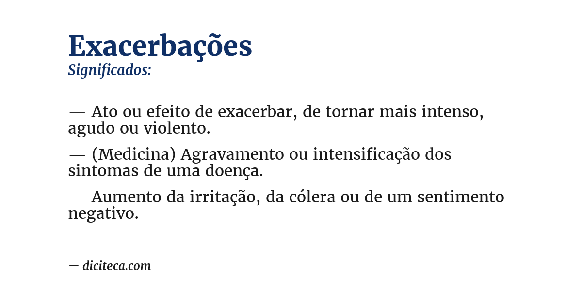 Significado de exacerbações