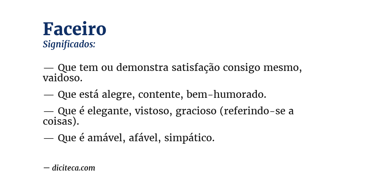 Significado de faceiro