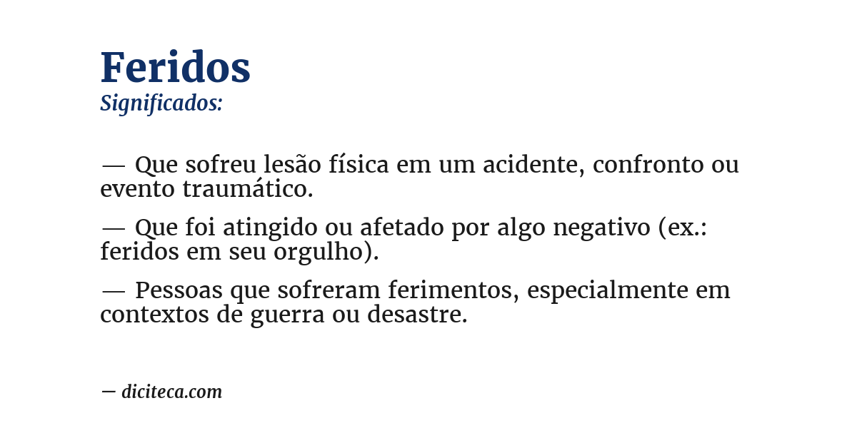 Significado de feridos