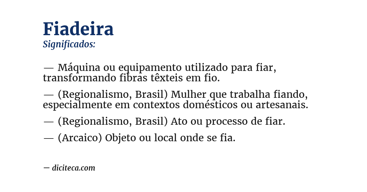 Significado de fiadeira