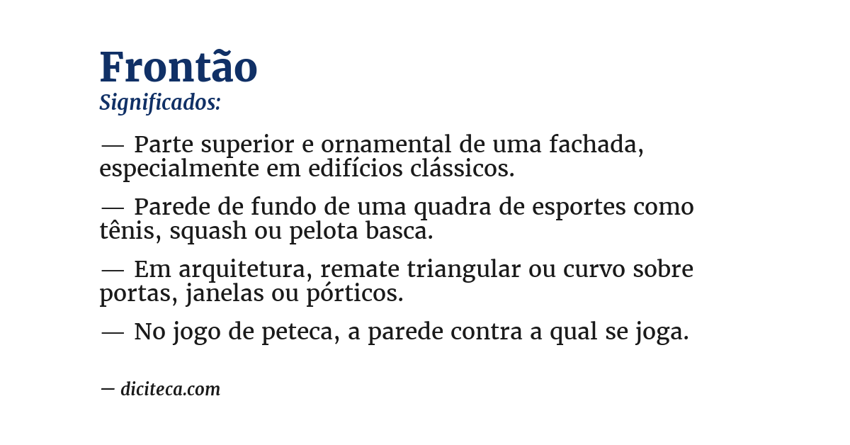Significado de frontão