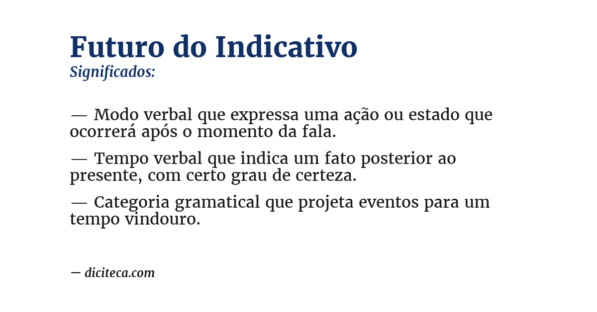 Significado de futuro do indicativo