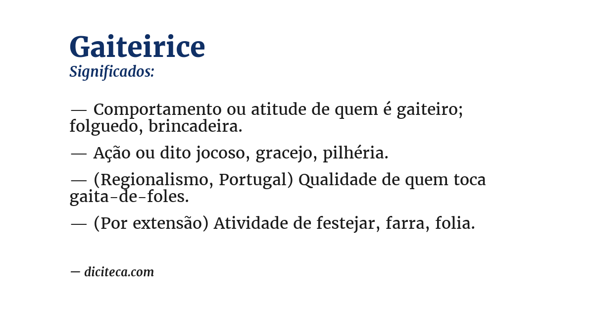 Significado de gaiteirice