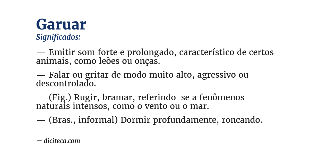 Significado de garuar