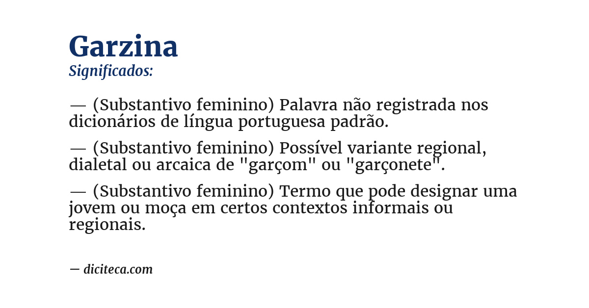Significado de garzina