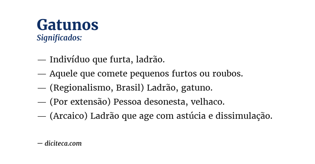 Significado de gatunos