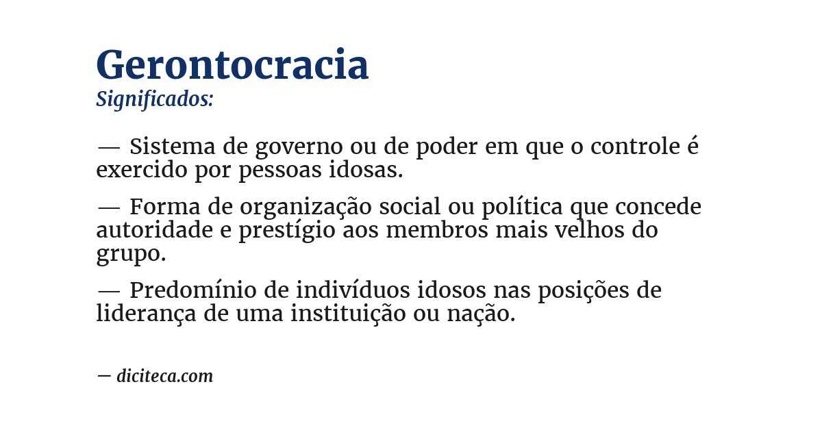 Significado de gerontocracia