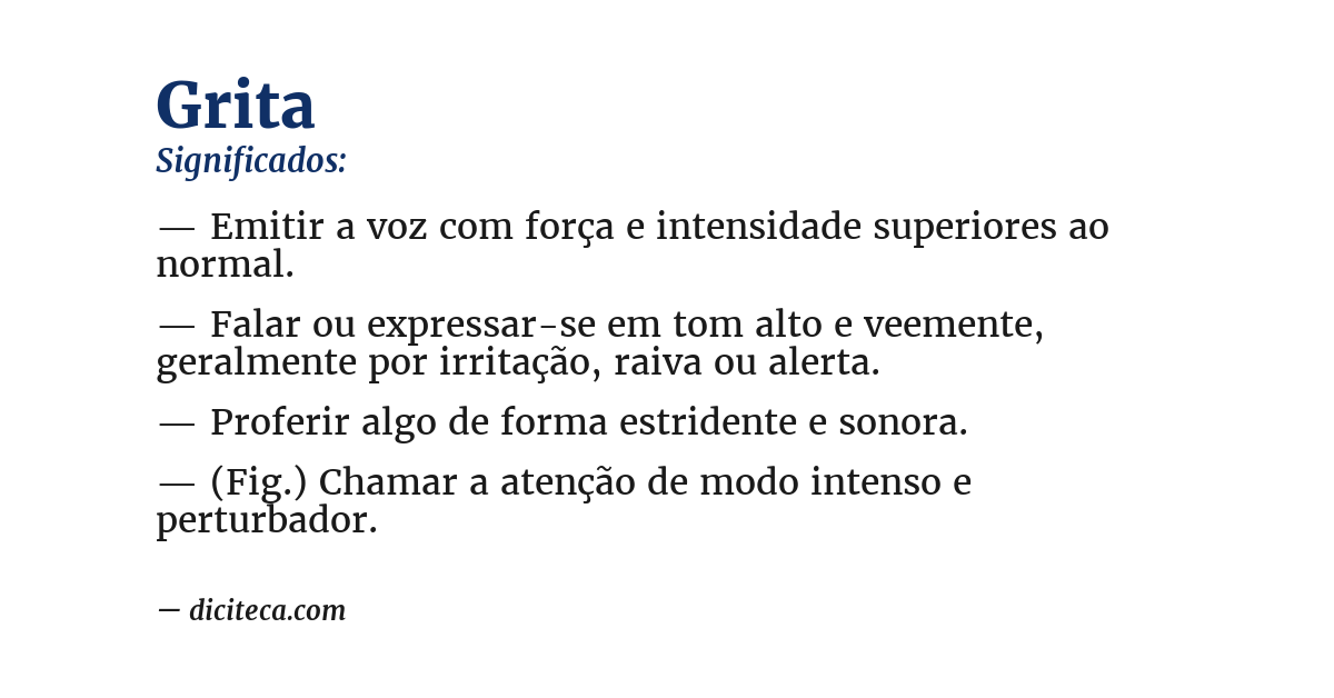 Significado de grita