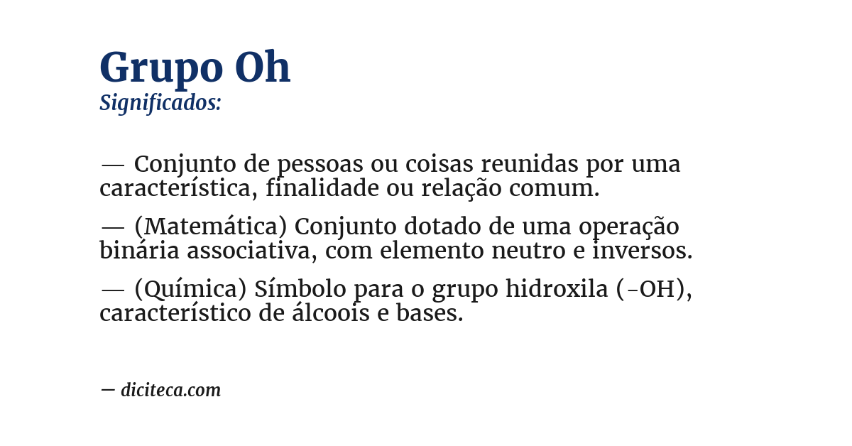 Significado de grupo oh