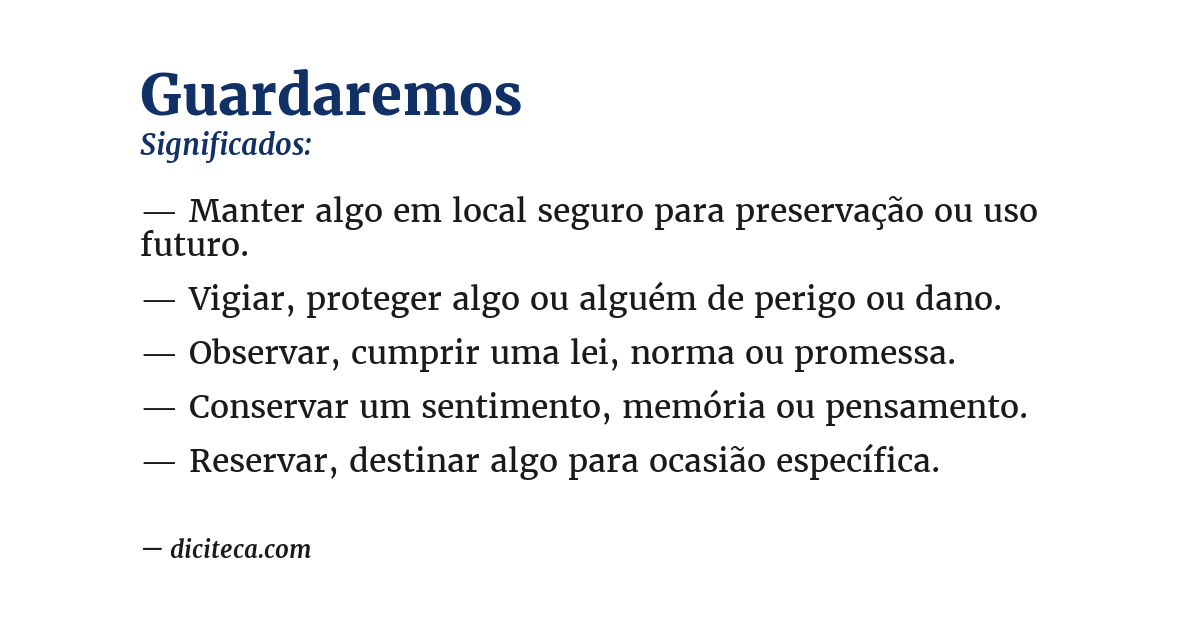 Significado de guardaremos