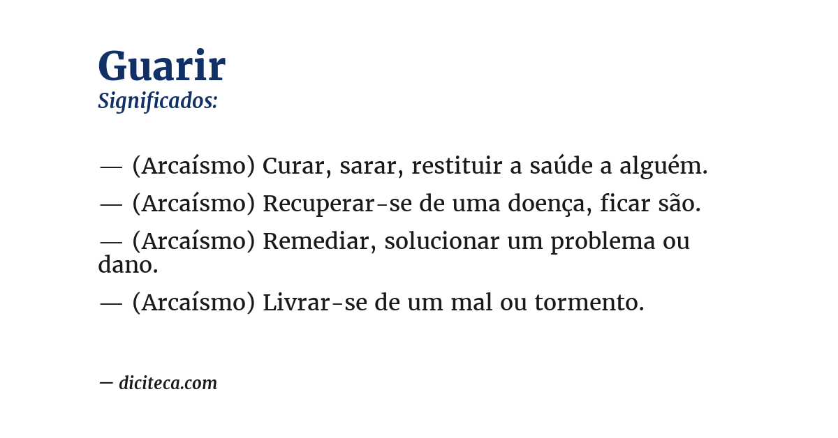 Significado de guarir