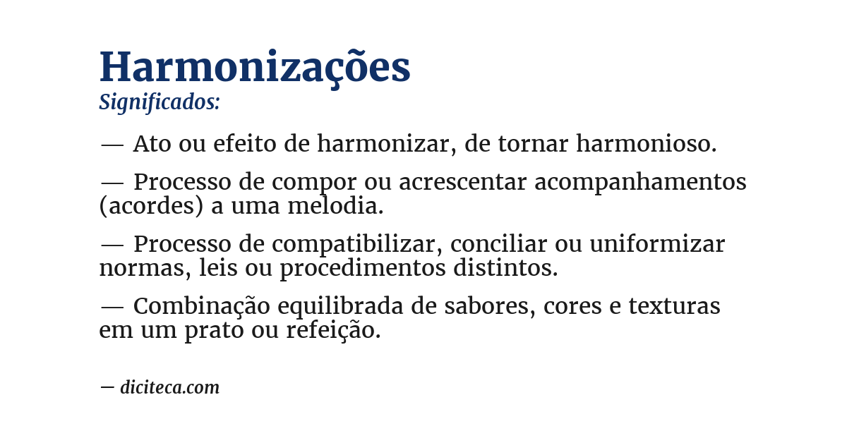 Significado de harmonizações