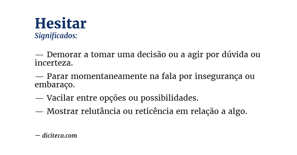 Significado de hesitar