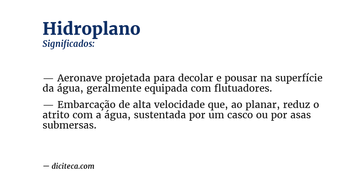 Significado de hidroplano