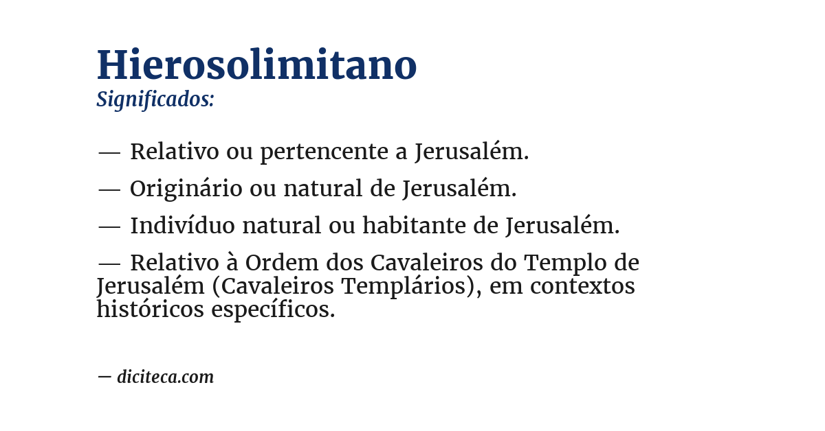 Significado de hierosolimitano