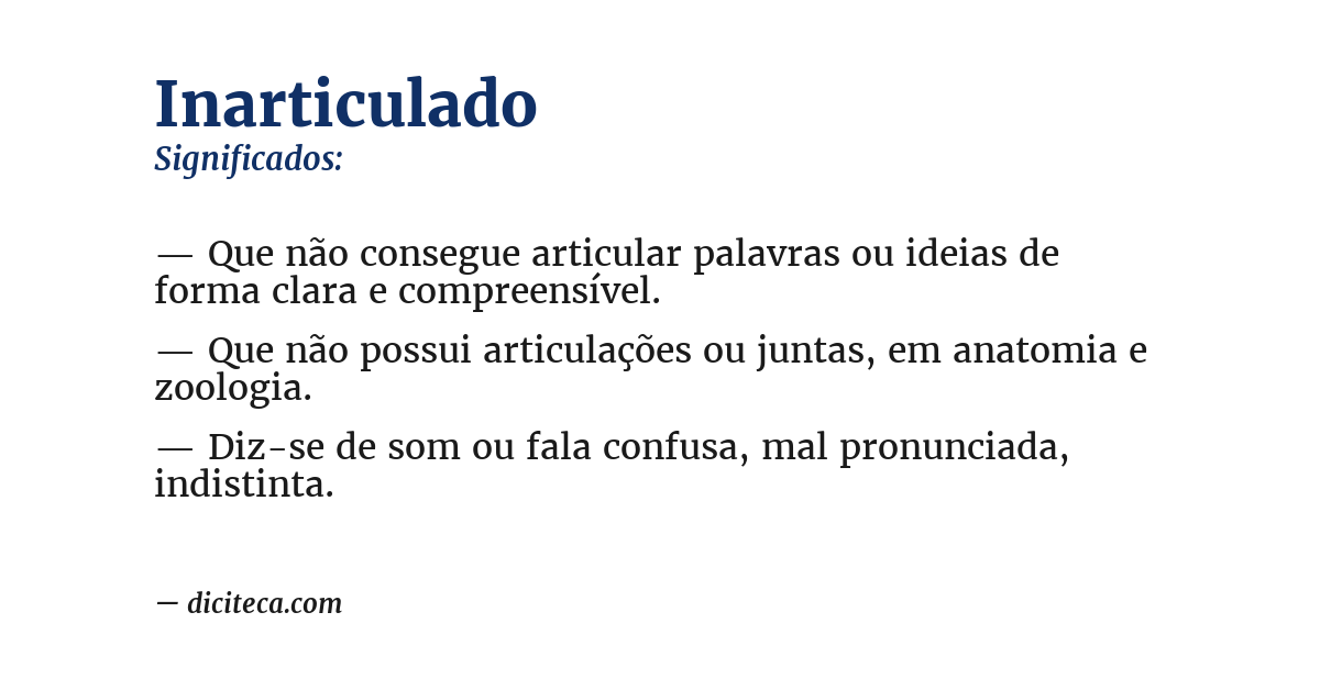 Significado de inarticulado