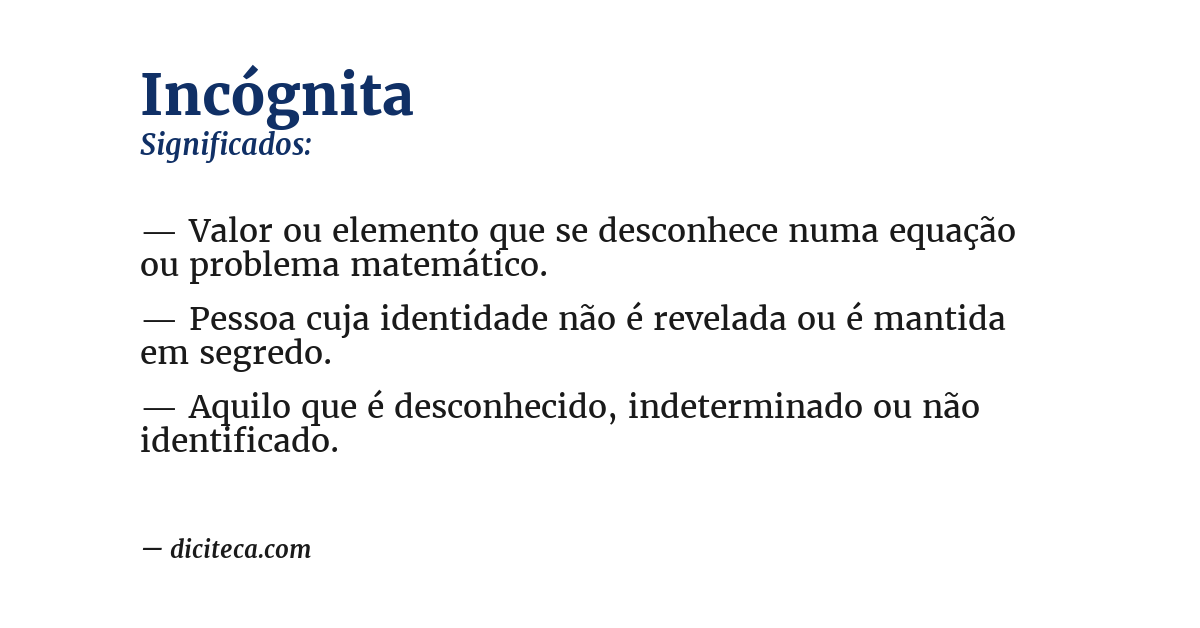 Significado de incógnita