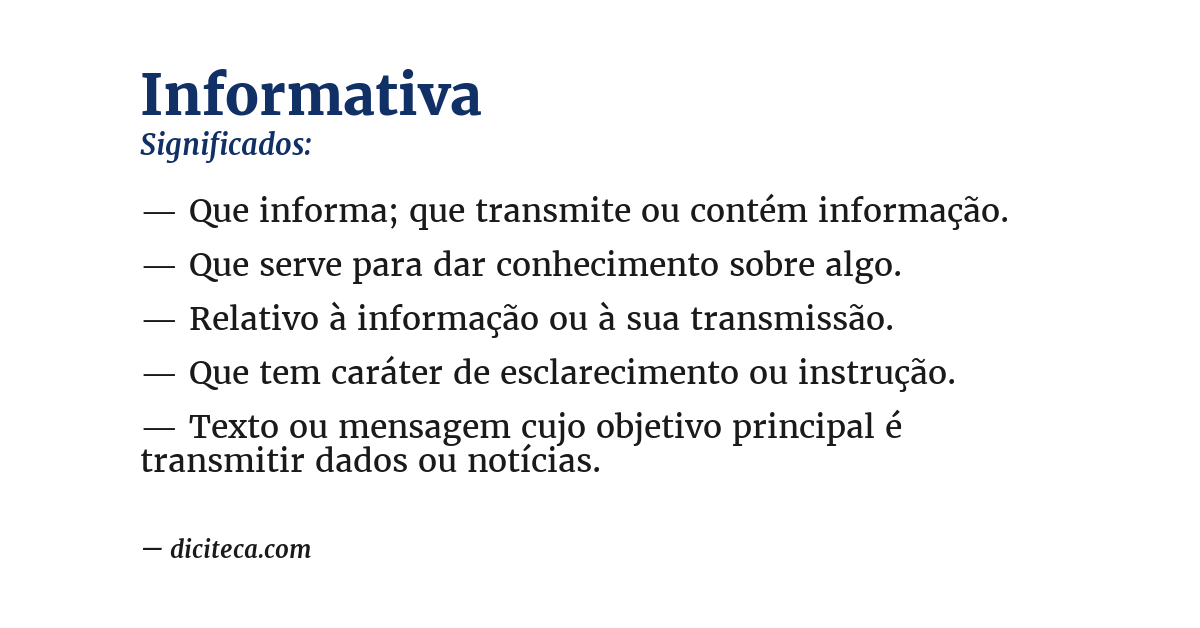 Significado de informativa