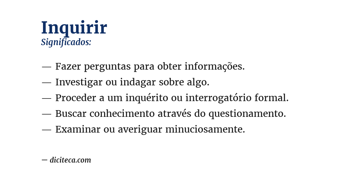 Significado de inquirir