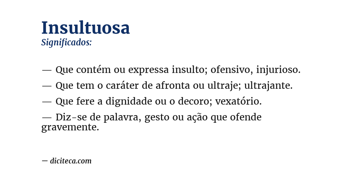 Significado de insultuosa