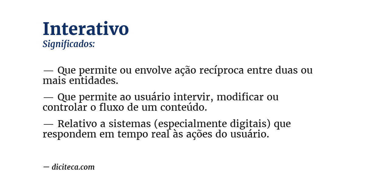 Significado de interativo