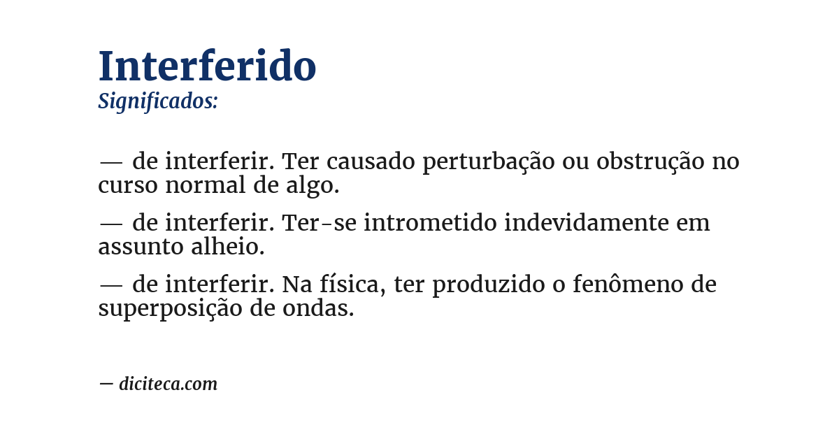 Significado de interferido