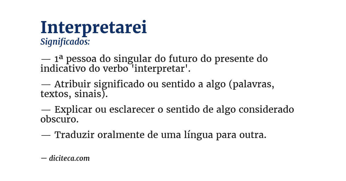 Significado de interpretarei