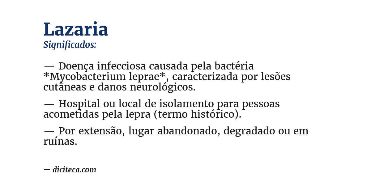 Significado de lazaria