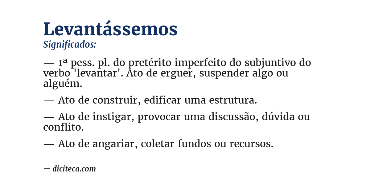 Significado de levantássemos