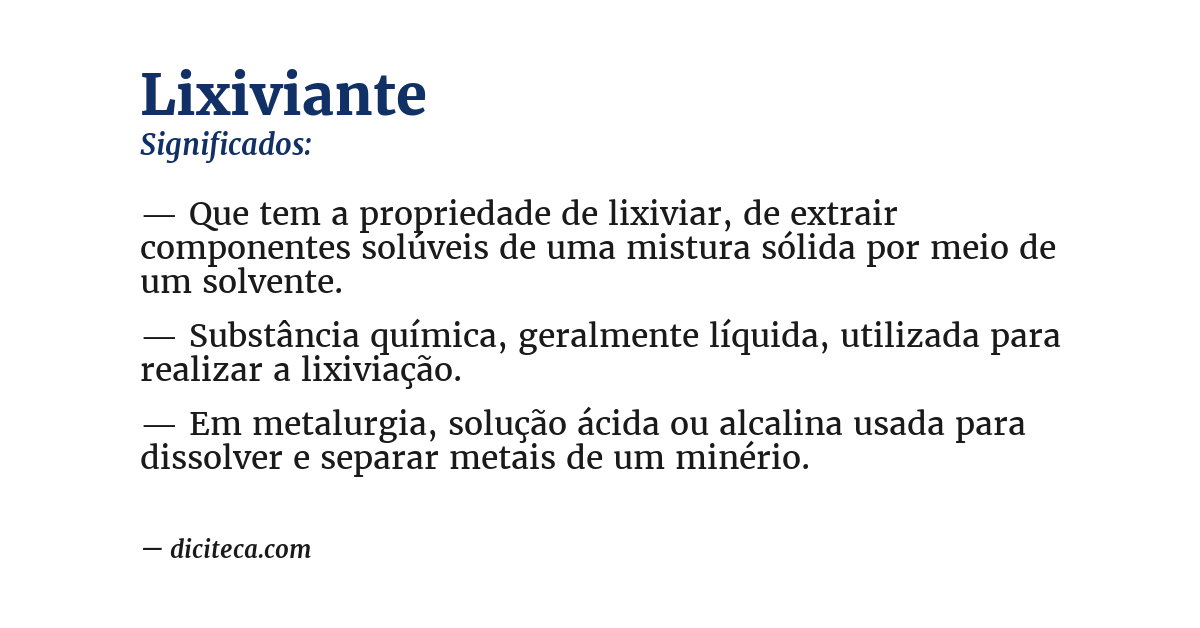 Significado de lixiviante