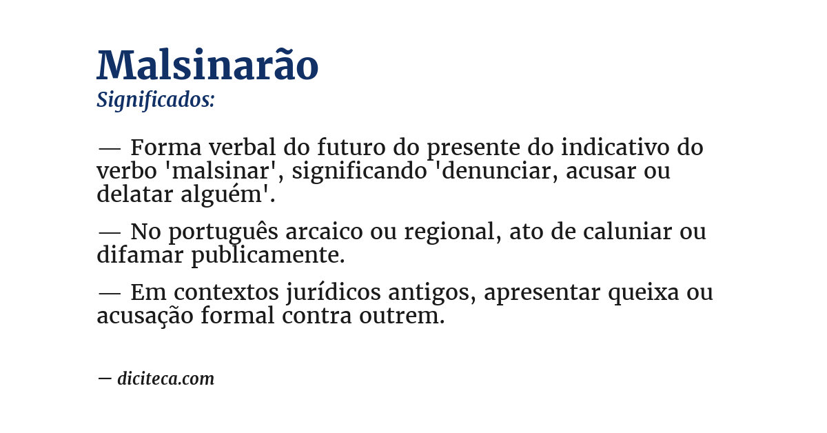 Significado de malsinarão