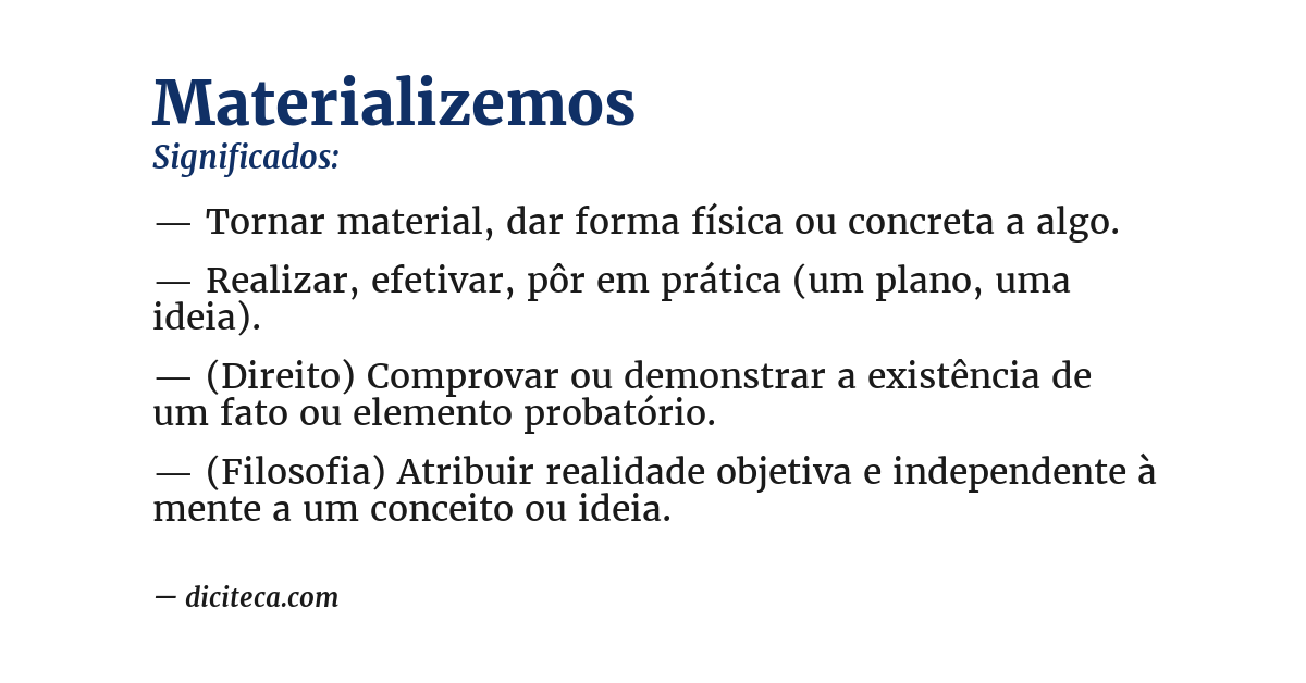 Significado de materializemos