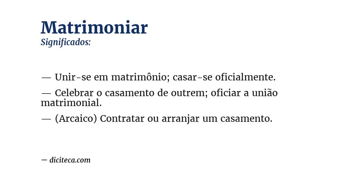 Significado de matrimoniar