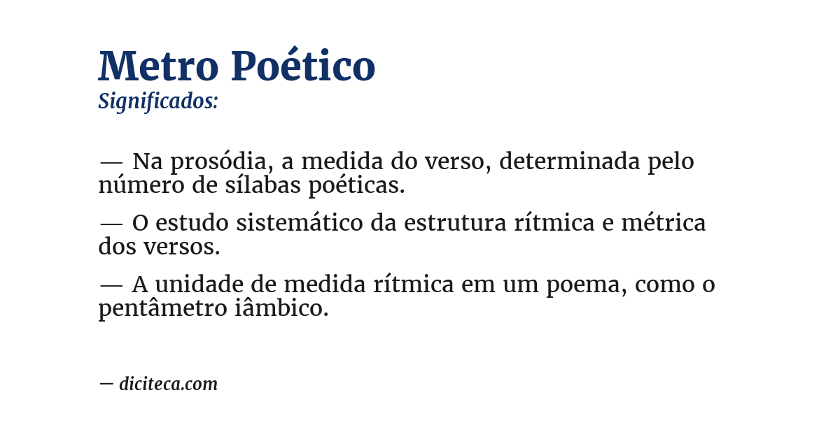 Significado de metro poético