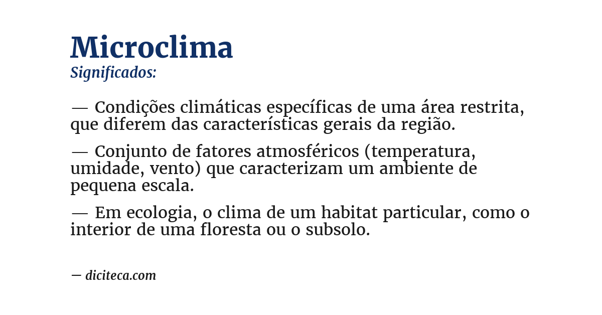 Significado de microclima